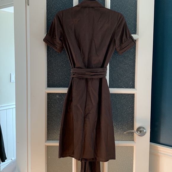 LAUNDRY Espresso Brown Tee Wrap Waist Midi Dress (2) - Picture 8 of 11